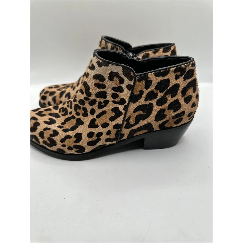 Aetrex Cheetah Calf Hair Booties 6-6.5
